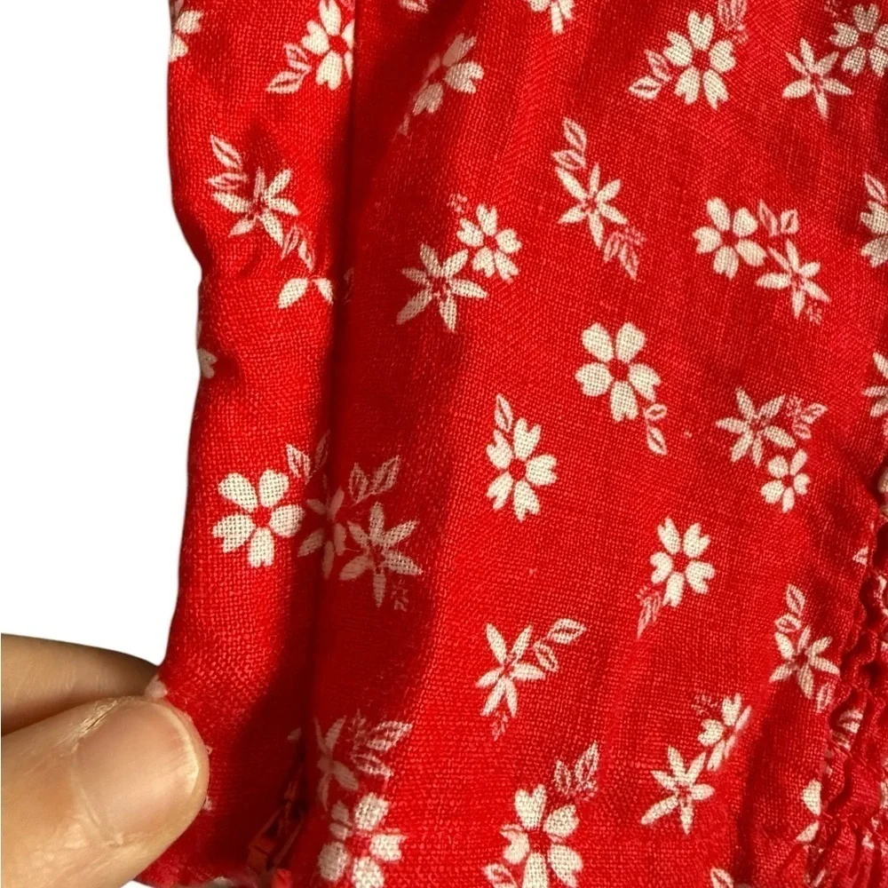 & other stories Anthropologie smocked crop top puff sleeves excellent condition